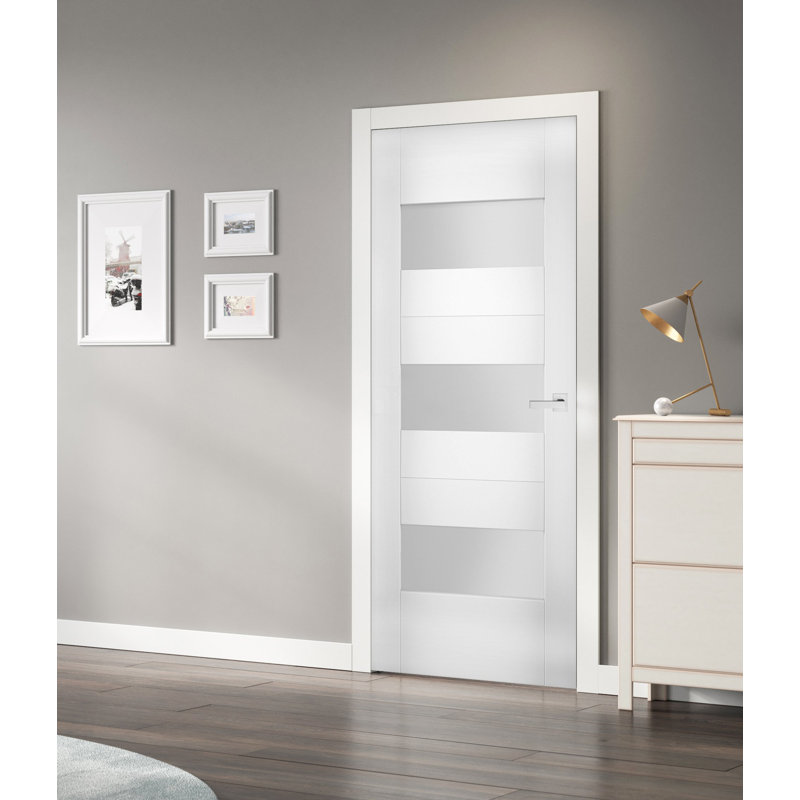 Sete Frosted Glass Standard White Door, 24" x 96"