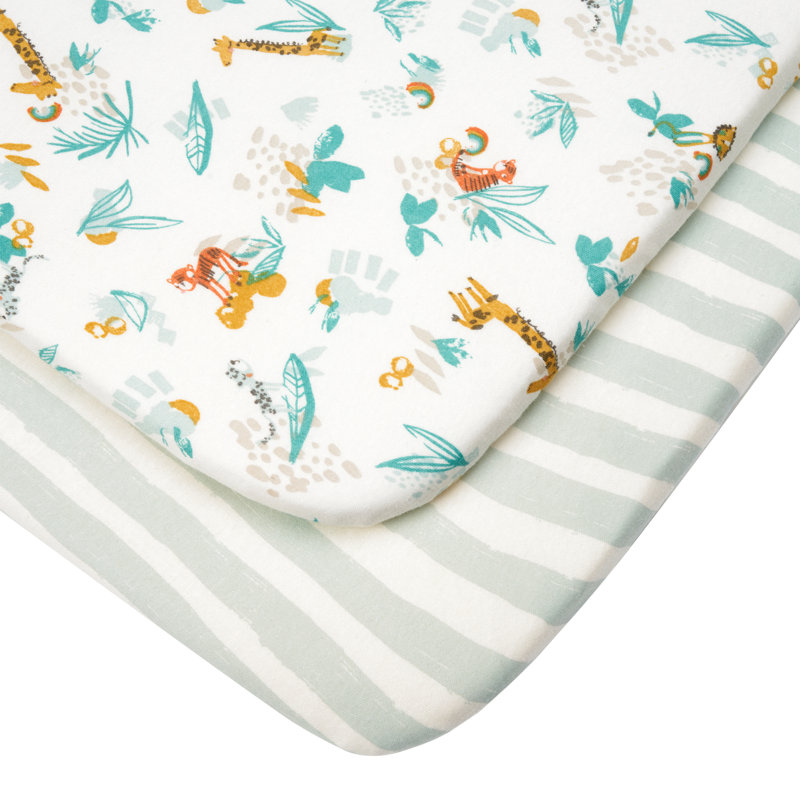 Tutti Bambini CoZee Bedside Crib Fitted Sheets 2pk - Run Wild