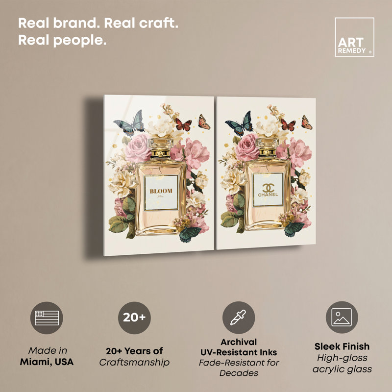 Impression sur acrylique Gilded Glamour Set par Art Remedy, H 54 po x l 36 po