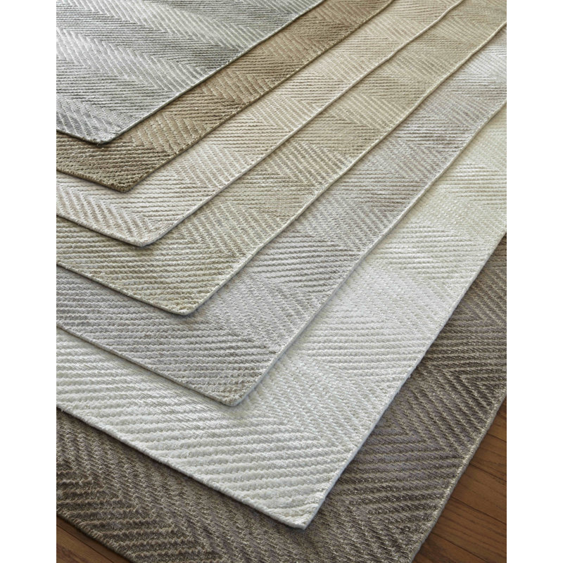 Honeycomb Chevron Area Rug in Ivory, Rectangle 10' x 14'