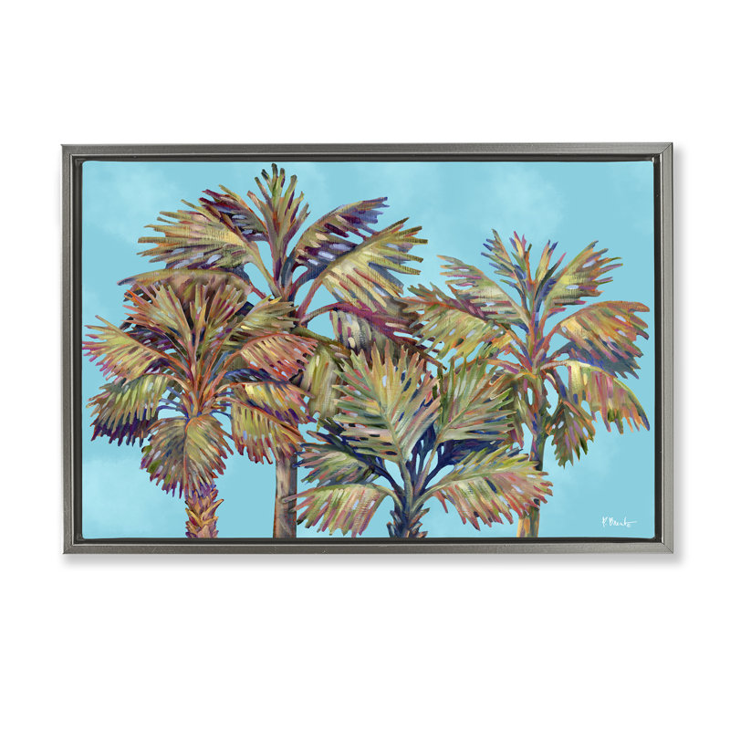  Toile flottante Bondi Beach Palms par Paul Brent, H 21 po x l 31 po, Cadre flottant gris lustré
