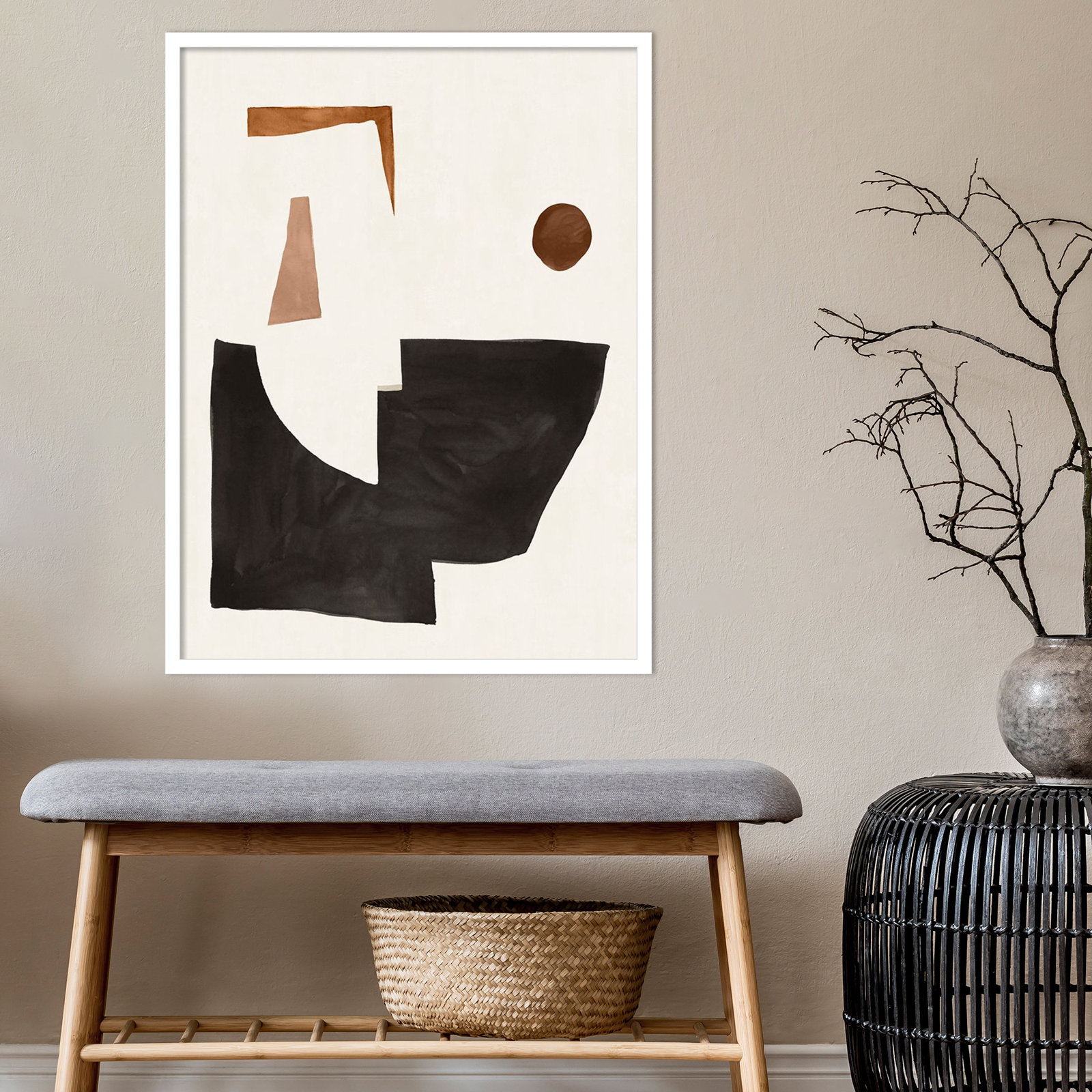 Blockway by Sozi, White, 25" W x 33" H