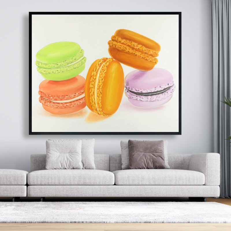 Small Bites Of Macaroons Print On Canvas