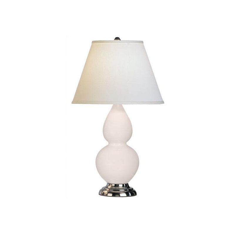 Gourd Table Lamp, Lily and Antique Silver Base