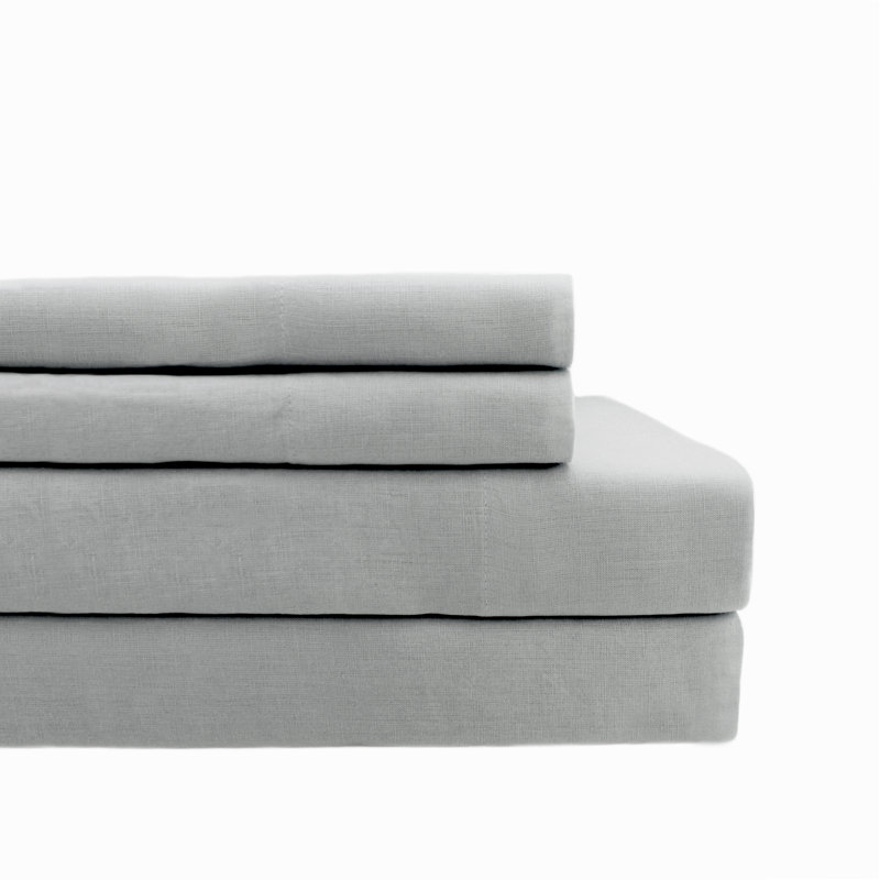 Ensemble de draps 100% coton 300 fils 300 fils, Très grand californien, Gris nuage