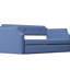 Lit de jour simple bleu tapissier avec couchette - Tissu en lin, lattes en bois stables pour lit soutenu-804269575