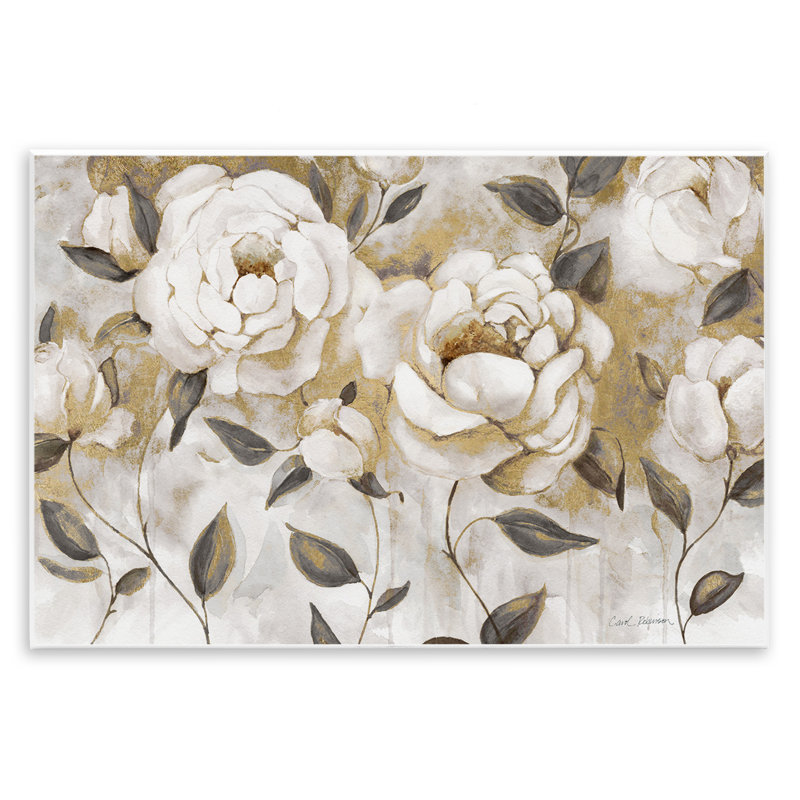 Plaque murale chaleureuse avec fleurs neutres, design par Carol Robinson, H 13 po x l 19 po