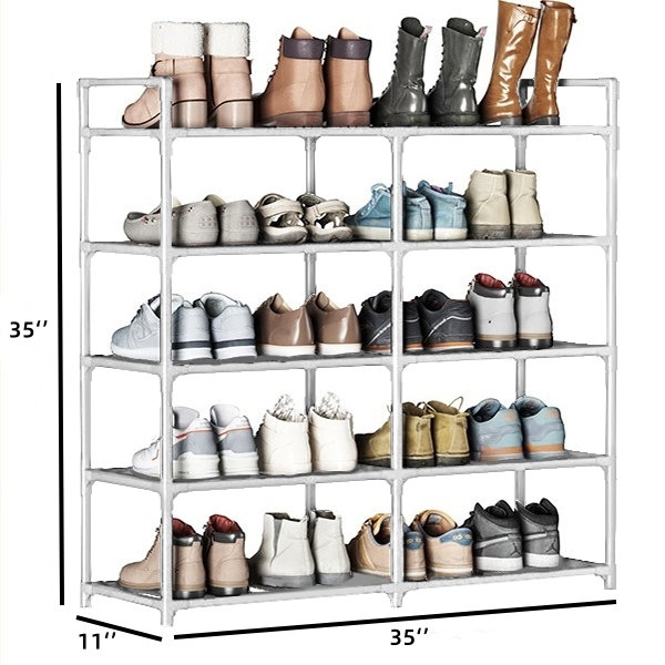 Bamboo Shoe Rack 5 Rows – Sturdy and Spacious Shoe Organizer