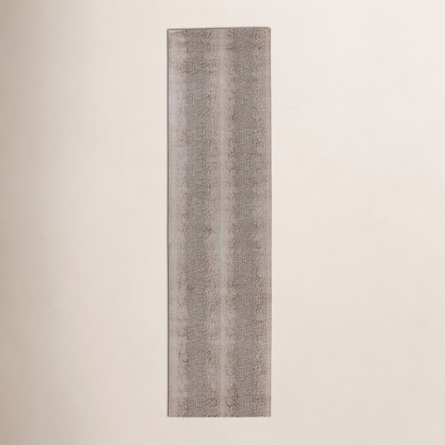 Baytown Feather Gray Animal Print Rug, Runner 3'3" x 12'
