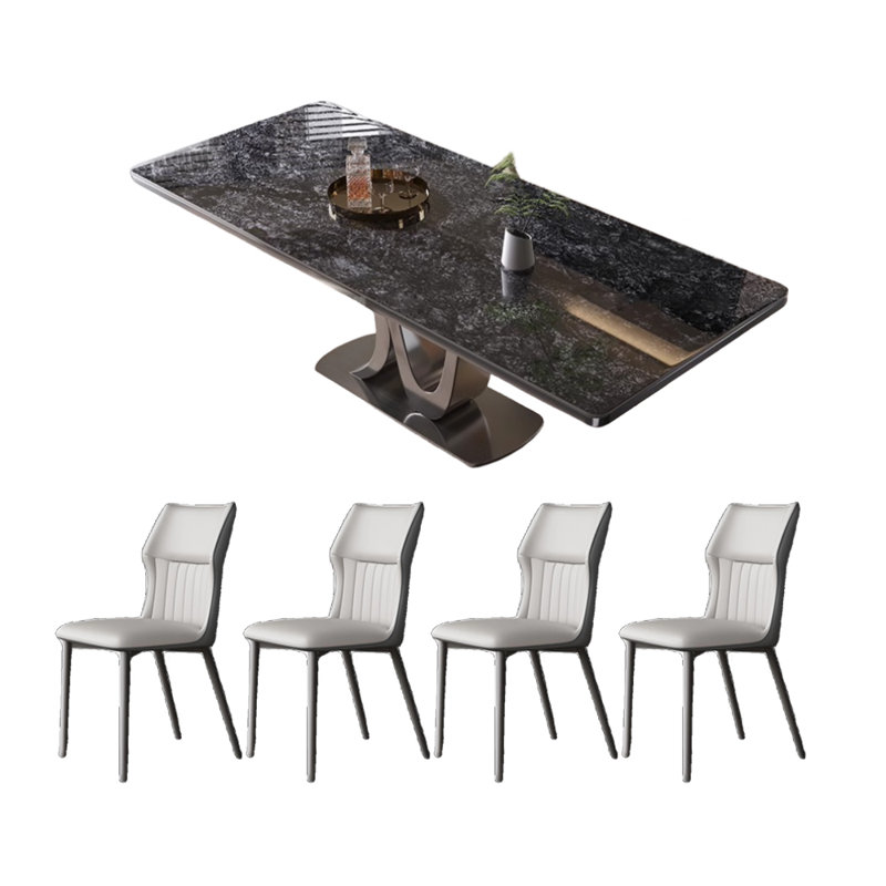 Table et chaise de luxe domestique, Noir, H 29,5 po x L 55,1 po x l 31,4 po