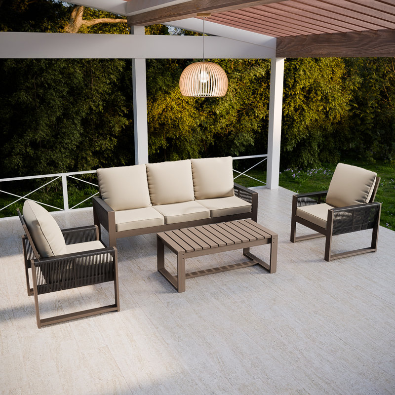 Ensemble de conversation pour 5 personnes, Beige