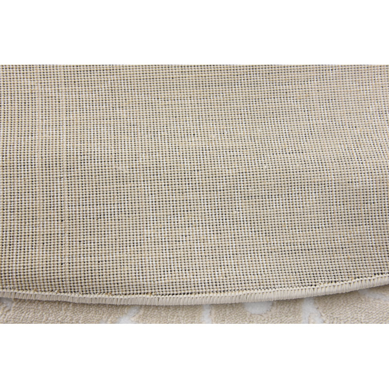 Tapis beige à motif oriental Anah, Rond 5 pi