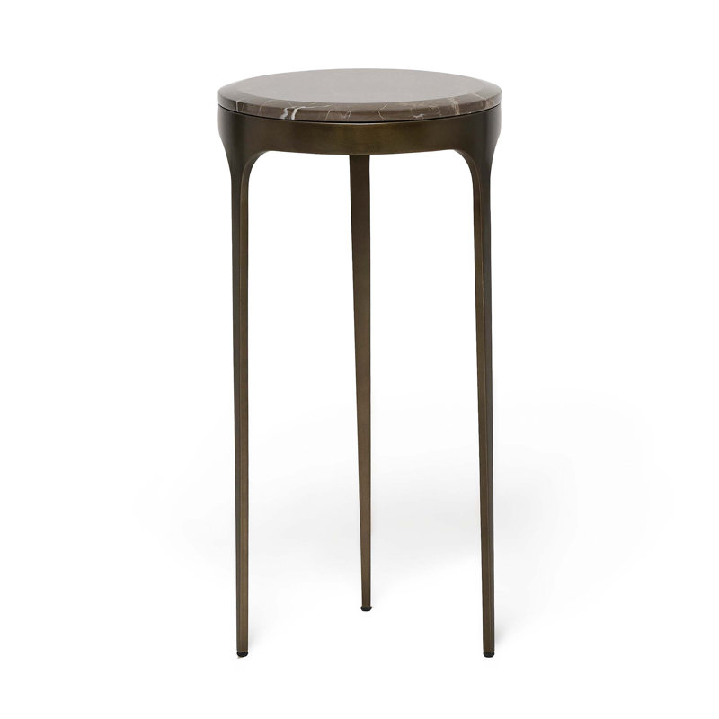 Table de bout Camilla, Bronze Antique, Brun Terra Cotta, H 22 po x l 11 po x P 11 po