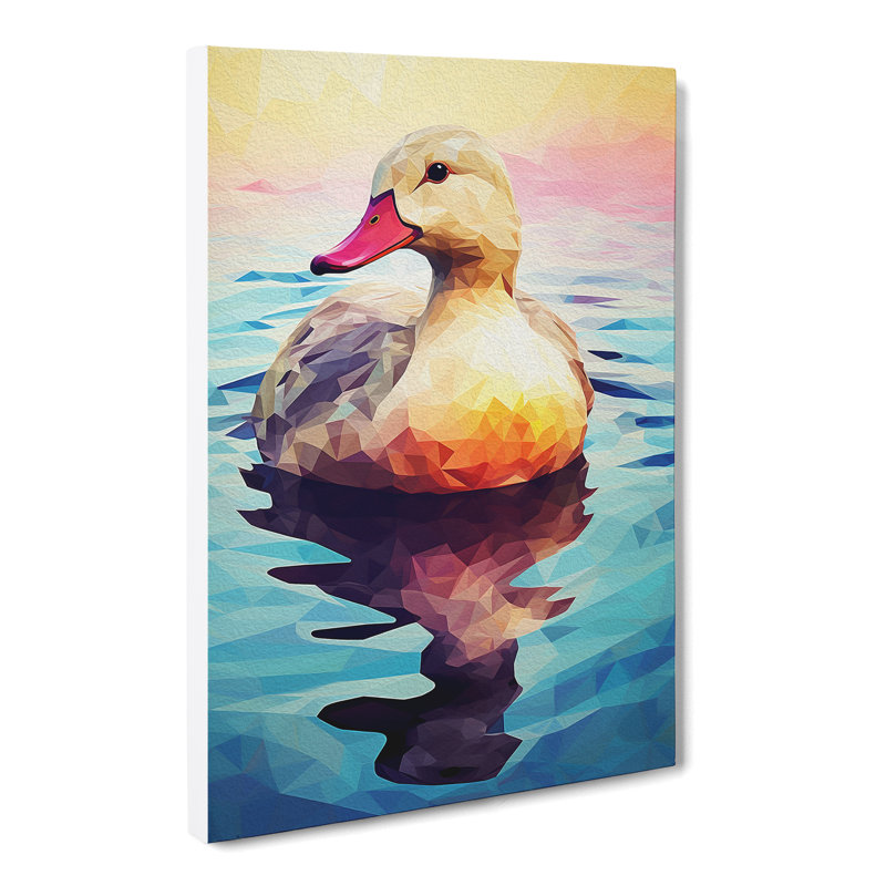 Duck Geometric - Wrapped Canvas, 50cm H x 35cm W x 3cm D