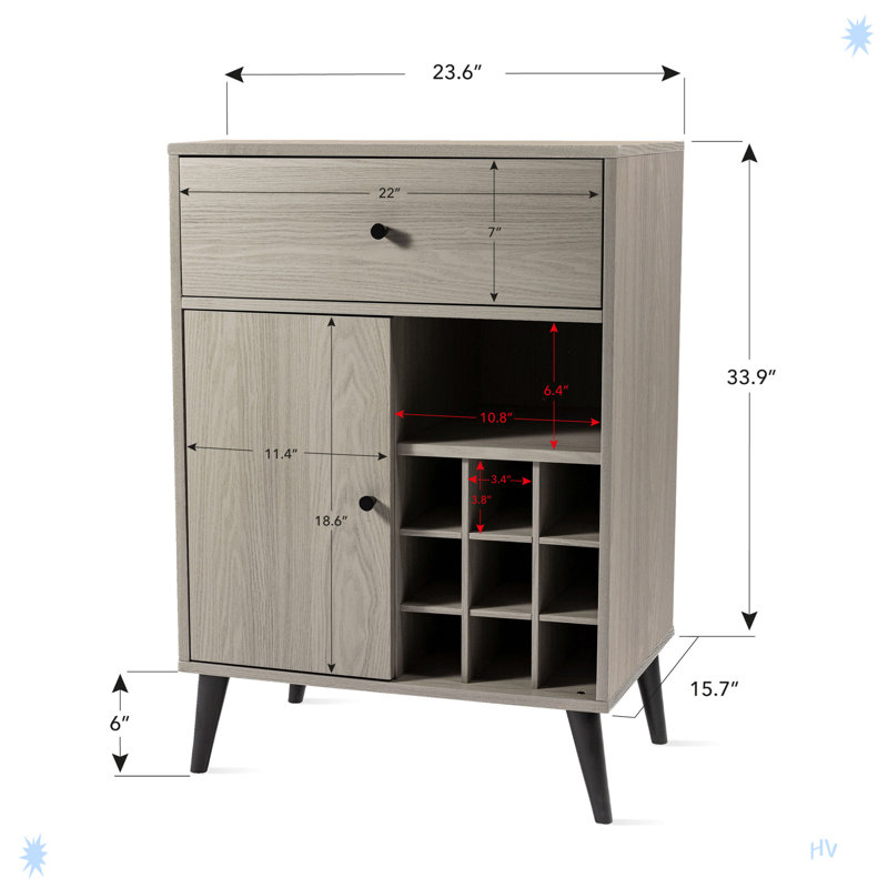 Armoire à vin d'appoint en gris