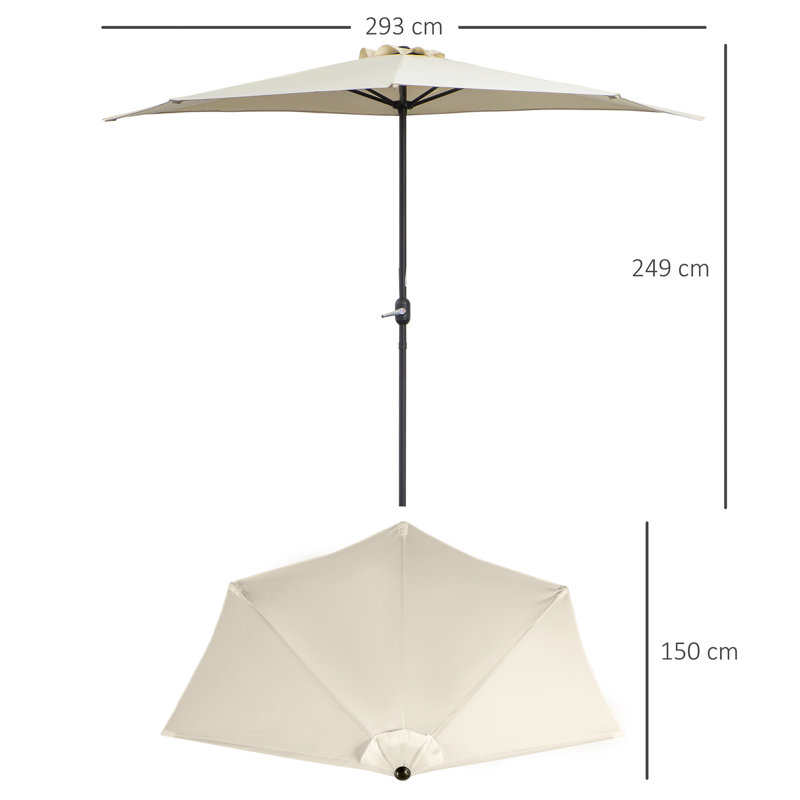 Brunn 293cm Balcony Parasol, Cream