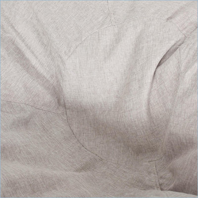5 Foot Bean Bag Chair for Adults – Fabric &amp; Faux Leather Lazy Sofa | Light Grey+Brown | Round