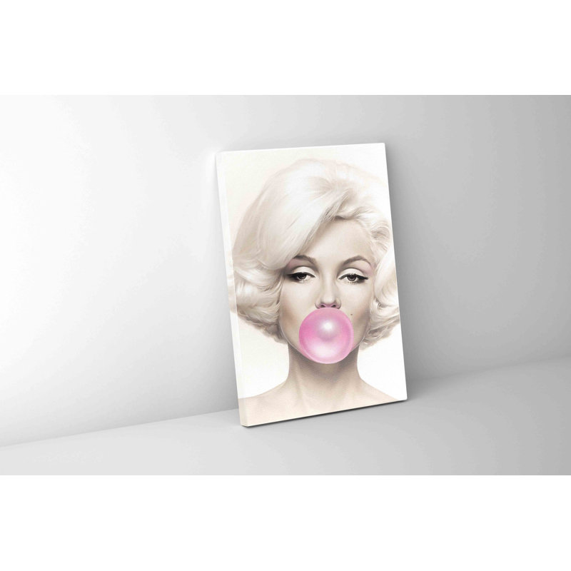" Marilyn In Pink ", Wrapped Canvas