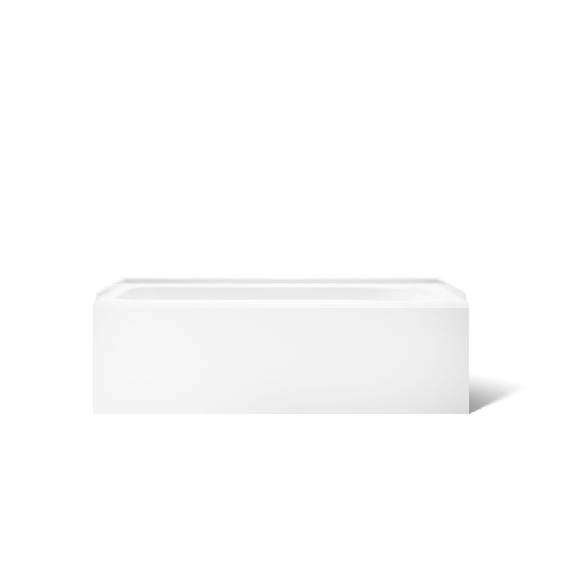 Avec 60 In. X 32 In. Alcove Bath, Right Drain, White, Left