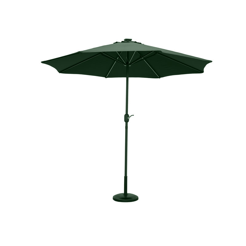 267cm Lighted Market Parasol, Forest Green