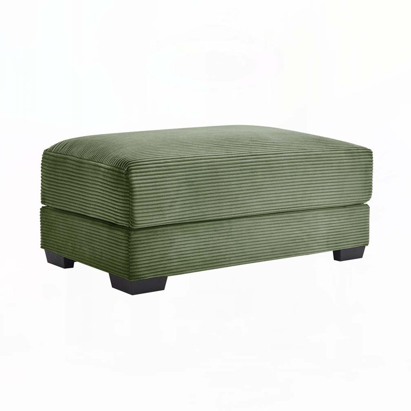 Repose-pieds en velours côtelé, Vert