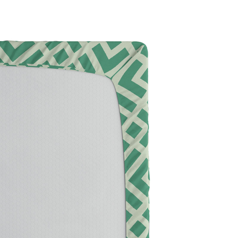 Microfiber Geometric Fitted Sheet, Full Fitted Sheet