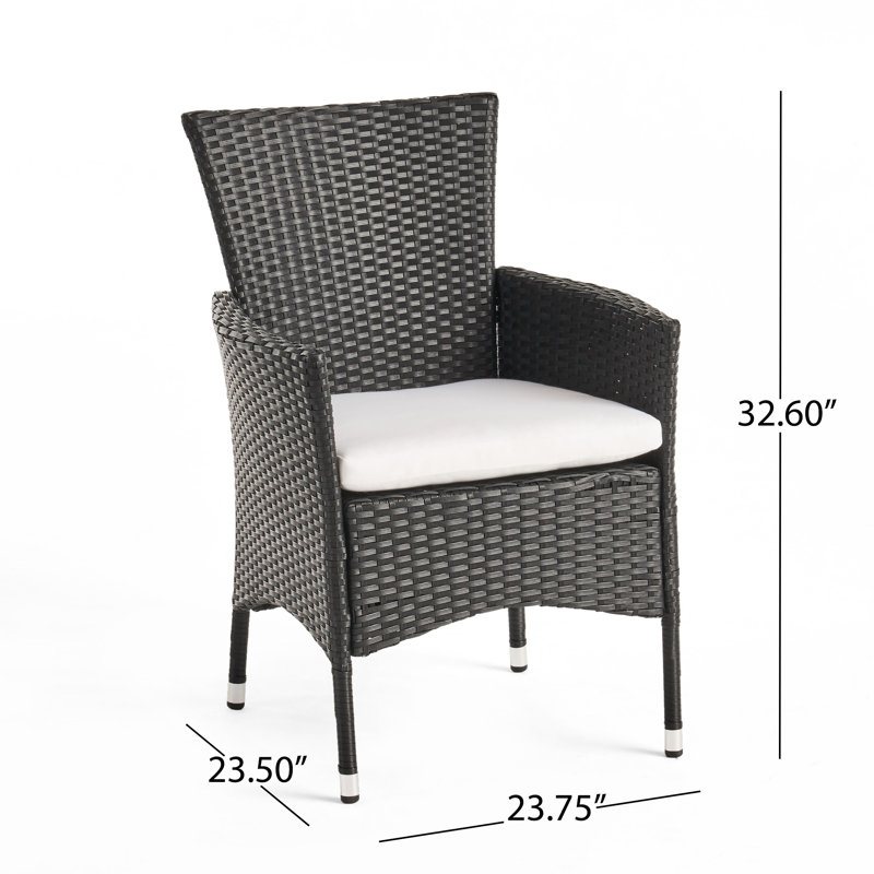 Aquinas 6 - Person Wicker Patio Dining Set with Oval Table, Gray