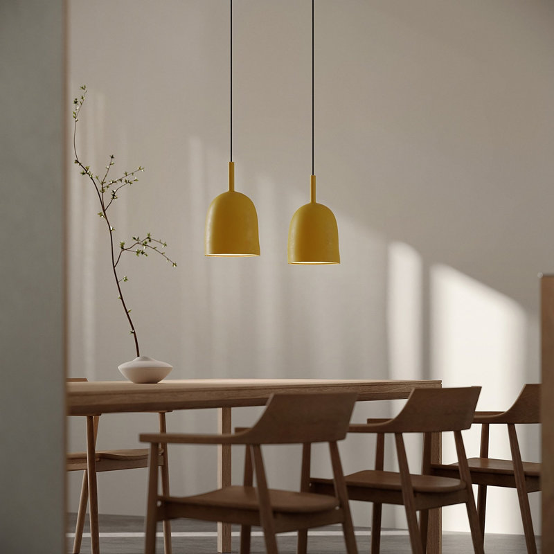 Vessel Pendant Light, Mustard, 18.5'' H x 9'' W x 9'' D, Black