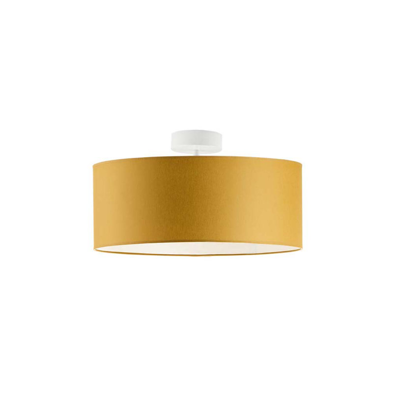 Audriona Semi Flush Mount, White, Mustard, 30cm H x 40cm W x 40cm D