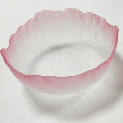 Bol en verre pour service de fruits à salade, bol décoratif, plat rose 6,5 po