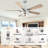 Eustolio 52" Chrome Modern Ceiling Fan with Lights and Remote, 6-speed Reversible Fandelier Dimmable Ceiling Fan for Living Room-1423393912