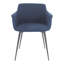 Ensemble de deux fauteuils de salle à manger en tissu bleu et argent