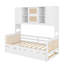 Lit de jour en bois peu encombrant, avec lit gigogne escamotable et compartiments de rangement modulaires-95290334