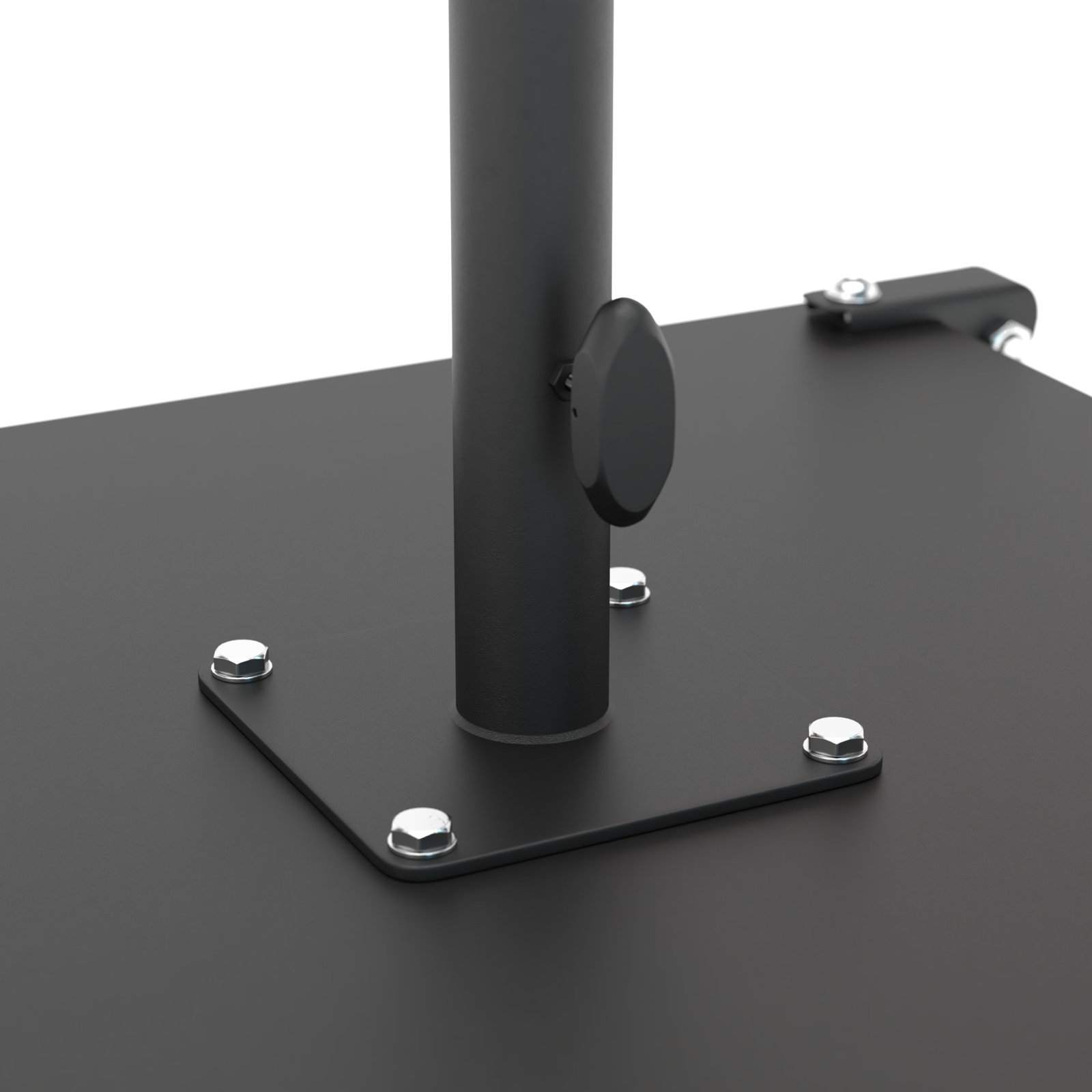 Steel Umbrella Base with Wheels, Black
