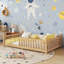 Lit en bois Kiran avec toit amovible et cadre en bois pour enfants-116010595-116010594