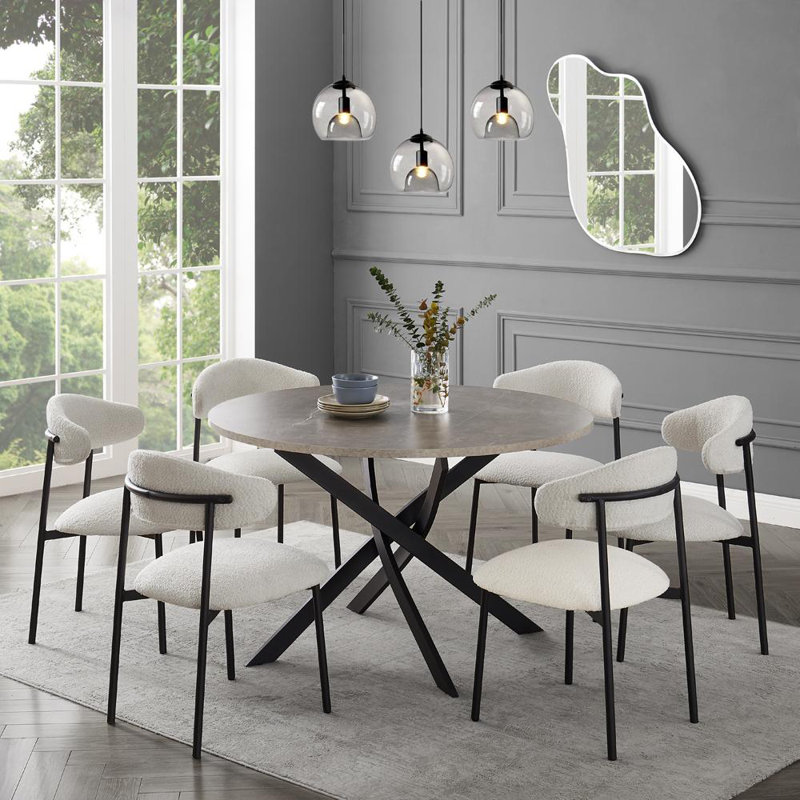 Copemish 4 - Person Dining Set, 76cm H x 120cm W x 120 D, 7 Pieces: Table, 6 Chairs