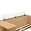 Lit plateforme double en bois avec 6 tiroirs, meuble-lavabo et tablette, 21 pour une utilisation quotidienne sur ordinateur portable, finition blanche, trois tiroirs de rangement pour ordinateur portable, ton sur ton, confortable-64959797