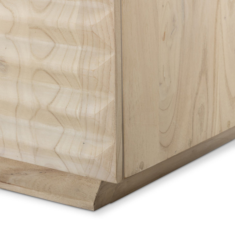 Tussac Media Console - Matte Brown Neem, Natural White Neem