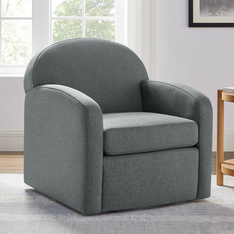 Johanna Makhan Swivel Chair, Gray Performace Fabric   