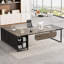 Bureau de direction en L 70,8 po avec classeur de 55 po-340371815
