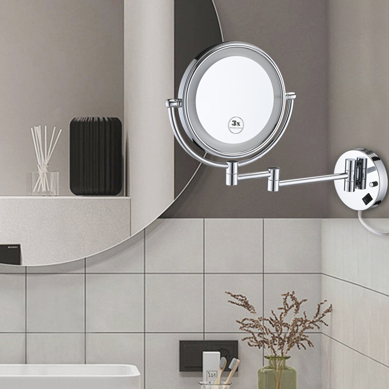 Exaltacin Metal Convex Wall Mirror, Chrome