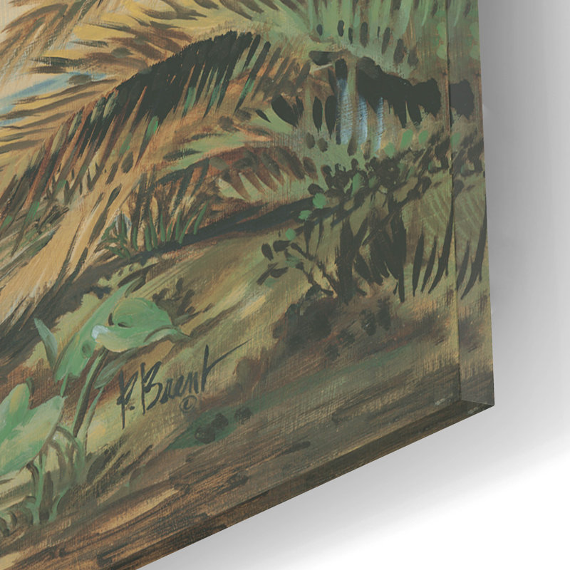 «Palm Bay» par Paul Brent, art en verre acrylique, H 12 po x l 16 po x P 0,13 po
