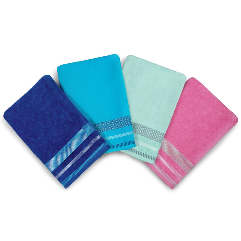 Serviettes de plage de couleur unie Hawkinsville Velours Dobby | Serviette de plage 100% coton surdimensionnée 35 po x 70 po