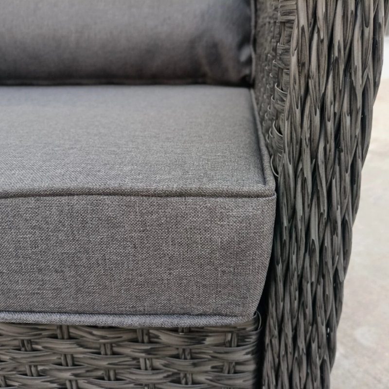 7 Seater Wicker / Rattan Patio Dining Set, Gray