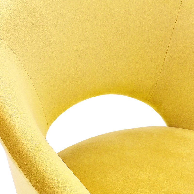 Airyona Velvet Office Chair, Yellow