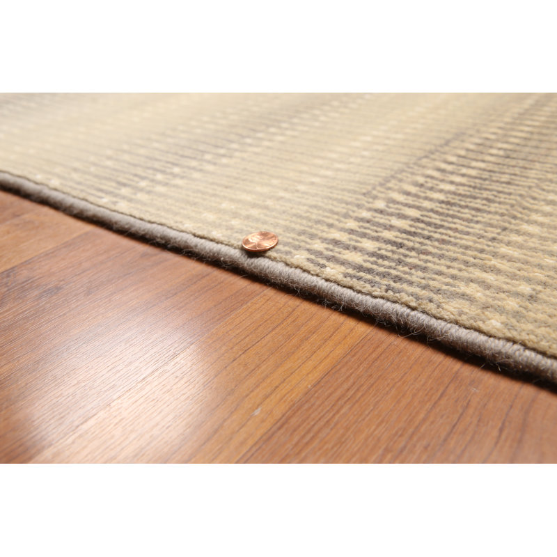 Tapis de zone noué la beige 8 pi 2 po x 12 po one-of-kind Weyer