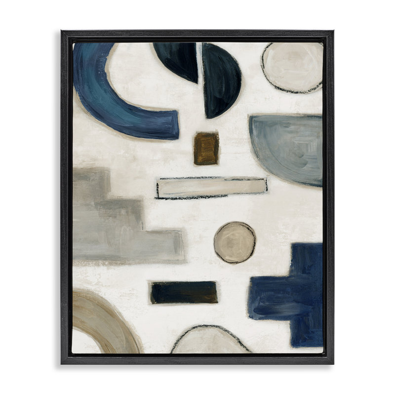  «Neutral Shapes» par Emma Peal, Cadre flottant noir de jais, H 21 po x l 17 po