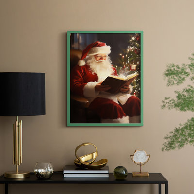 Art de Noël, série 2 - CCXLV III, reproduction d'art encadrée - bois massif