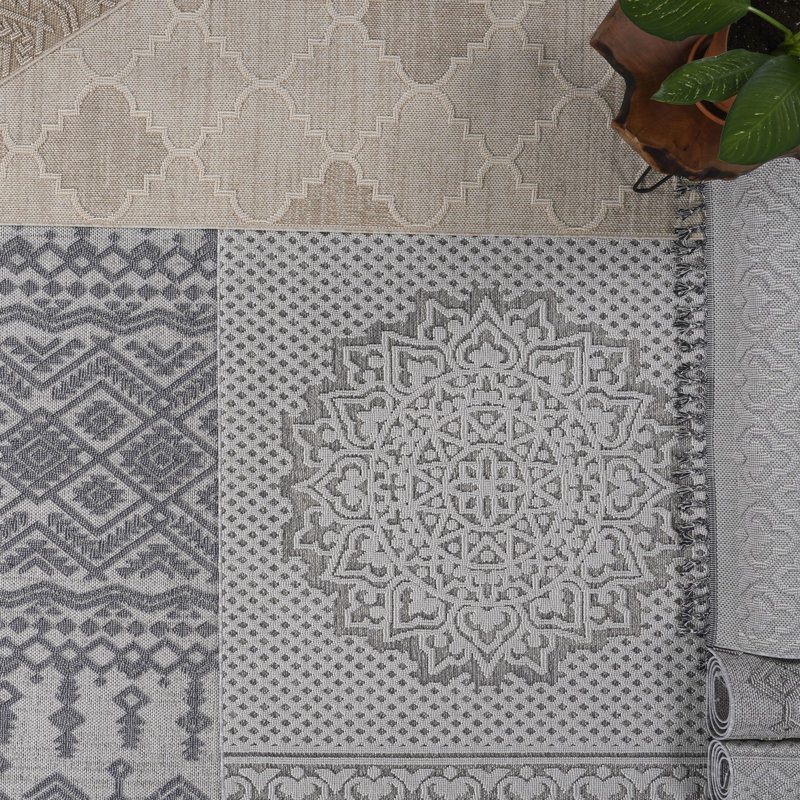 4x6 Beige Indoor/outdoor Medallion Mat - Look, Stain , Non-shedding, & Pet-, Easy To Clean, Floor Stylish Choice For Eat-in Kitchens, Stain-, Simple Upkeep,