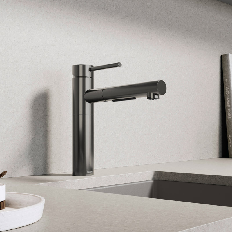 BLANCO ALTA II BAR 1.5 GPM SATIN DARK STEEL, Satin Dark Steel